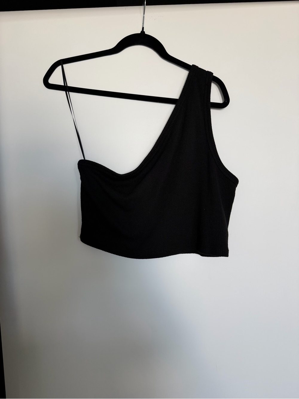 Banana Republic Black One-Shoulder Ribbed Tank